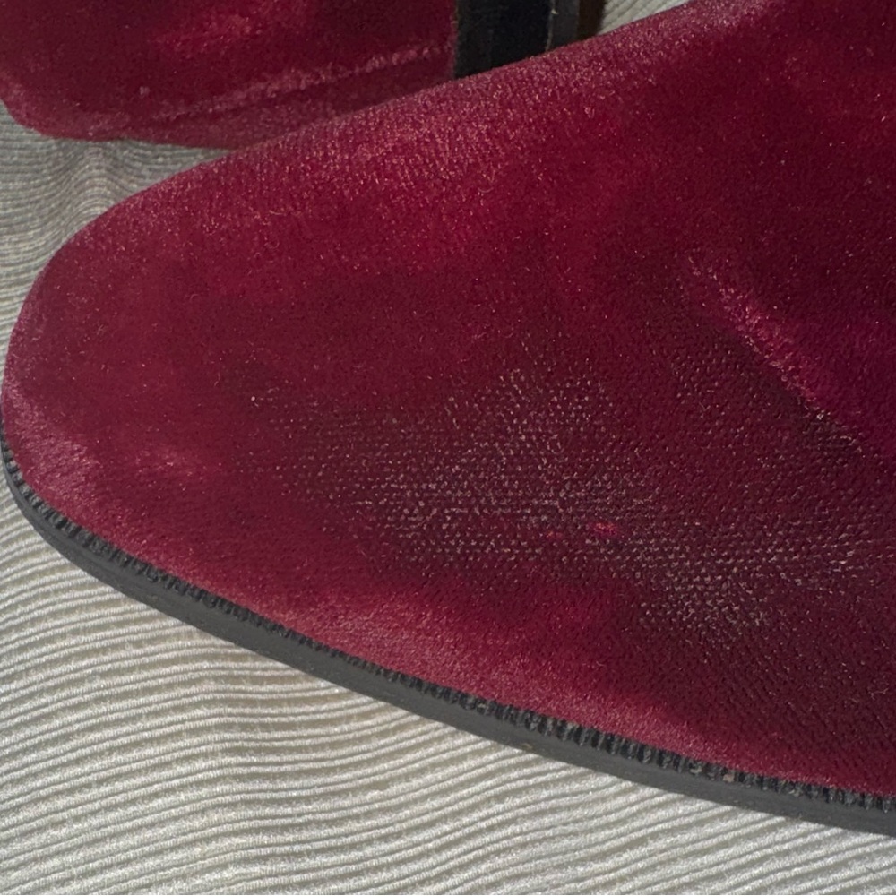 Giorgio Brutini Burgundy Velvet Loafers with Nordstrom shoe trees - Picture 6 of 12